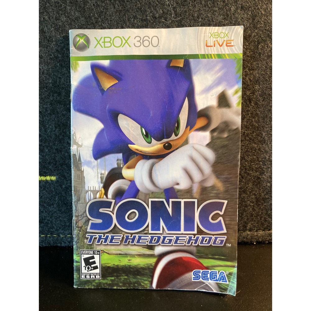 Sonic The Hedgehog Xbox 360 Instruction Manual Only Sega 2006 Replacement Guide